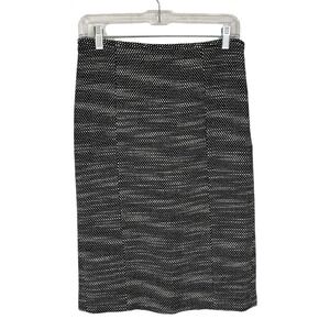 Loft Women's 2 Wool Blend Pencil Skirt Black & Creme 25" Length‎